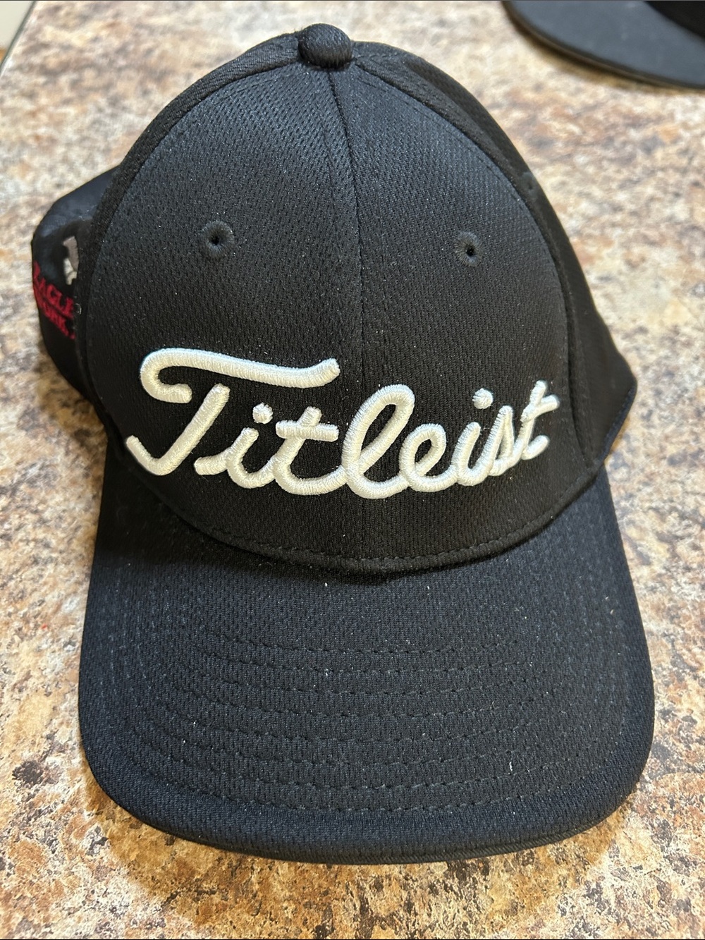 New Era Titleist Black Hat with White Embroidered Script